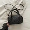 Bolsa com Estampa Retro Feminina Cor Clássica Color Block Versátil Bolsa de Ombro Textura PU Bolsa de Mão para o Dia a Dia Bolsa Transversal Feminina de Comércio Exterior