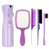 Set de Peines para Peinar el Cabello en Casa Transfronterizo, Peine de Cola Puntiaguda, Peine de Dientes Anchos, Peine Multifuncional para Maquillaje, Cepillo para Cejas, Botella Pulverizadora de Alta Presión para Uso Doméstico