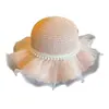 Conjunto de Chapéu de Palha para o Verão: Chapéu de Pérola com Proteção Solar Infantil, Chapéu de Palha para Bebê com Aba Larga, Chapéu de Sol Fofo de Aba Larga para Meninas