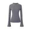 Design Outono e Inverno Estilo Preguiçoso Duas Cores Malha de Lã Solta Feminina Simples Pulôver Top