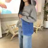 Bolsa de Ombro Pelúcia Estilo Coreano Casual de Grande Capacidade para o Inverno, Bolsa Simples e Fashionável para Estudante Ir para a Aula, Bolsa de Ombro Versátil