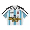 2026 Camiseta Deportiva Retro de Comercio Exterior Transfronteriza Personalizable Estilo Europeo y Americano Holgada Cuello en V Camiseta de Fan para Jóvenes Hombres y Mujeres