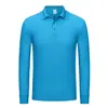 Camisa Polo de Algodón Puro con Cuello de Solapa para Primavera y Otoño, Manga Larga, Camisa Publicitaria, Camiseta con Logo, Ropa de Trabajo Corporativa, Camisa Cultural, Camiseta