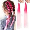 Perucas de rabo de cavalo para meninas infantis Tranças de boxe Selos coloridos Tranças Perucas de rabo de cavalo Tranças de cabelo