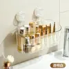 Prateleira de luxo leve com efeito de ondas d'água, prateleira de plástico para banheiro com ventosa, caixa de armazenamento oval para montagem na parede para o banheiro