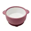 Tigela de Silicone para Cozinhar no Vapor e Ferver Alimentos para Bebês Treinamento para Aprender a Comer Tigela de Refeição para Bebês Iluminação Infantil Utensílios de Mesa Resistentes a Quedas com Duas Alças Anti-escaldante