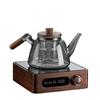 Tetera Integrada para Vaporizar Transparente Resistente a Altas Temperaturas Tapa de Madera Mango de Madera Separador de Té Hervidor de Té Tetera Filtrante Doméstica Engrosada