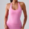 Sujetador de Yoga Fitness Europeo y Americano Transfronterizo Top para Mujer con Almohadilla en el Pecho Chaleco sin Mangas Adelgazante de Secado Rápido Ajustado Hermosa Espalda Deportes