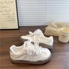 Sapatos de Treino Estilo Ballet Sapatos Femininos 2025 Novo Primavera e Verão Malha Respirável Sapatos Brancos com Saia Sneakers Casuais Versáteis