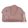 Bolsa para Monedas de Piel de Vaca de Primera Capa para Mujer, Bolso Mini Corto, Llavero de Elefante Japonés Lindo, Ultra Delgado, Bolsa para Monedas, Piel Genuina