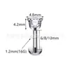 Uña de Labio de Titanio F136 Gato Diamante Checo Uña de Oreja Uña de Hueso de la Oreja Piercing de Aleación de Titanio G23 Joyería Uña de Oreja de Gato Uña Coclear