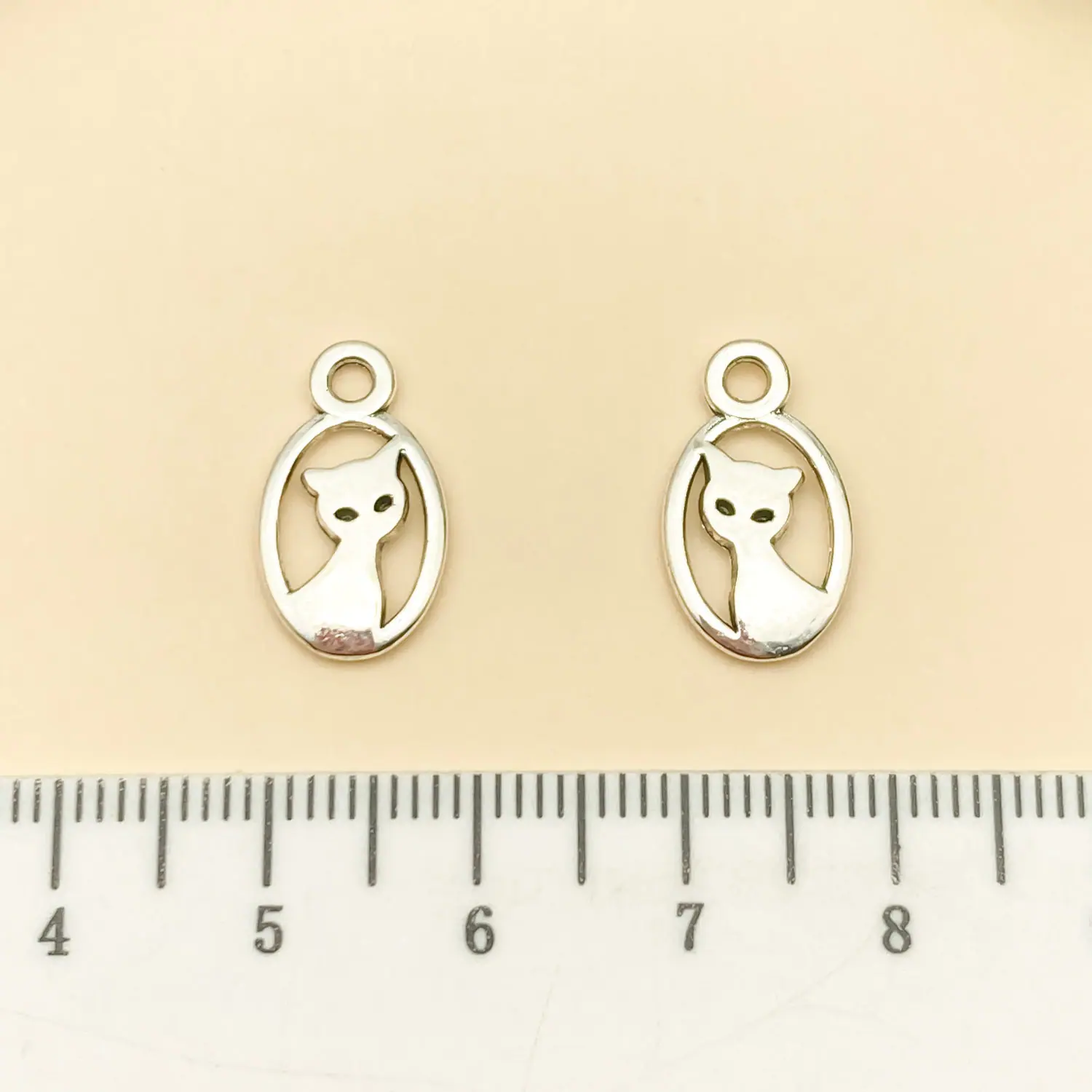 21509-W-古银锌合金镂空猫16x9mm-0.7g