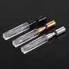 Botella de recarga de perfume cuadrada de vidrio de 10 ml, botella vacía con pulverizador portátil, botella de muestra de viaje, suministro directo del fabricante, en stock