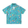 Estilo Puerto de Comercio Exterior del Sudeste Asiático Camisa Hawaiana de Manga Corta con Estampado de Surf y Flores para Hombre y Mujer Cuello Cubano Camisa de Vacaciones en la Playa