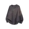 Outono de 2026 Novo Estilo Old Money Masculino Gola V Cor Sólida Manga Longa Solta Camiseta Moda Jovem Camisa Básica Casual para Homens