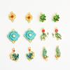 Aretes de Pavo Real Esmaltados, Colgante de Flor de Magnolia, Flor de Camelia de Doble Anillo, Accesorios de Aretes de Hoja Roja del Sur, Cloisonné de Venta Directa