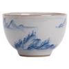 Taza de té de cerámica pintada a mano, taza individual grande vintage de porcelana azul y blanca, juego de té de kung fu, taza de té para el hogar, taza maestra