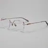 Armazón de Gafas de Titanio Puro Colgante para Hombres y Mujeres, Armazón Completo con Placa de Ceja, Se Pueden Equipar con Miopía
