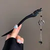 Pasador de Sándalo Negro para Mujer, Accesorio para el Cabello Fresco y Elegante, Pasador de Flor de Magnolia, Adorno para el Cabello Estilo Antiguo Qipao, Pasador Diario para Peinados Recogidos