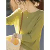Top Chic Coreano Otoño Temprano 2026, Suéter Delgado de Punto Verde Aguacate para Mujeres Petites, Estilo Holgado y Casual