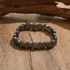 Amazon Venta Caliente Transfronteriza Pulsera de Piedra Negra para Hombre Pulsera de Hombre Moda Pulsera Elástica de Piedra Negra con Cuentas Venta al por Mayor