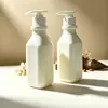 Botella Cuadrada de HDPE para Loción Champú Gel de Ducha Loción Corporal Botella de Gel Hidroalcohólico 300ml Botella Vacía de Plástico Recargable