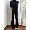 Otoño 2026 Ropa de Calle Color Sólido Pantalones de Caída Estilo Callejero para Hombre Sencillos Resistentes a las Arrugas Adelgazantes Alargadores de Pierna Ligeramente Acampanados Pantalones de Moda