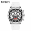 Megir Una Pieza Envío Directo Transfronterizo Popular Payaso Multifunción Cronometraje Calendario Luminoso Reloj para Hombre 2248