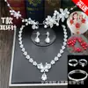 Conjunto de tres piezas de tocado de novia, estilo coreano, con perlas dulces, flores, collar, pendientes, hilo de boda, accesorios para vestido