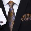 Spot de alta qualidade de poliéster gravata de seda dos homens flor de caju padrinho homem Casamento gravata bolso conjunto Jacquard