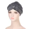 AliExpress novo chapéu de trança de seda brilhante multicolorido, chapéu turbante casual fashion, em estoque