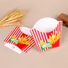 Caixa de batatas fritas personalizada descartável cônica aberta flor de arroz de frango asas assadas comida ocidental para levar caixa de comida ocidental comida frita