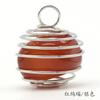 1069 - Colgante de resorte de alambre de cobre con piedra semipreciosa de cristal natural, ágata roja, polvo de Dongling verde y amatista