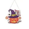 Letrero de Madera para Puerta de Halloween Retro Cruz Redondo Fantasma Calabaza Puerta Bruja Hogar Pared Adorno Colgante de Festival