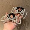 Qi Wei's Mesmo Estilo Pérola Grande Arco Intestino Grosso Anel de Cabelo Alta Elástica Rabo de Cavalo Corda Elegante Hairpin Hairpin Headwear