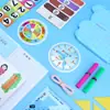 Caja de herramientas de aprendizaje de primer grado, primer volumen, material didáctico de matemáticas, tablero de clavos, cinta métrica, reloj de aprendizaje de geometría, papelería para estudiantes