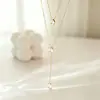 Colar de Aço Titânio Ouro 18K Pequena Gota de Água para Mulheres, Corrente de Clavícula Geométrica, Não Desbota, Joia de Moda Personalizada