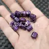 Cristal de Dragão Roxo Otimizado Hexagonal Estrada para o Sucesso Jade Contas Soltas Jadeita Quartzo Roxo Contas Multifacetadas Tipo Barril Acessórios de Joias Contas