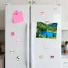 Imán para Refrigerador de Vidrio con Lazo Lindo Elementos de Lunares y Encaje Decoración Magnética para el Hogar Estilo Girly Cultural y Creativo Pequeño Regalo
