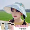 Chapéu de Proteção Solar Infantil Verão Fino para Meninas Aba Larga Topo Vazado Chapéu de Sol Dobrável Anti-UV Chapéu de Sol para Meninas