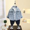7546 Camisa Masculina 2026 Novo Estilo Infantil Primavera e Outono Top Jeans Menino Cool Estilo Coreano Jaqueta Fina Roupa Infantil