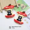 Dibujos Animados Manzana Grande Gato Negro Resina Accesorios Bricolaje Pegamento de Crema Pasador Hebilla de Zapato Funda de Teléfono Móvil Llavero Accesorios