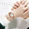 Estilo coreano transfronterizo ins estilo universitario redondo casual temperamento digital malla metálica correa simple cuarzo damas estudiante mano