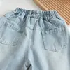 Jeans de Pierna Ancha con Estrellas de Cristal para Niñas, Colección Primavera y Otoño 2026, Pantalones Largos Casuales Cómodos y Elegantes para Bebé