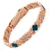 Pulsera Magnética Popular Transfronteriza Europea y Americana, Elegante Aleación de Trébol de Lujo Ligero Incrustada con Diamantes, Pulsera Magnética Antiestática de una Sola Fila