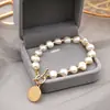 Pulsera de Perlas Barrocas Naturales de Agua Dulce 2025 para Mujer, Gama Alta, Versátil, de Nicho, Estilo Simple Regalo
