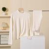 Roupa Térmica de Lã Modal para Mulheres 200g, Tecido Respirável de Alta Elasticidade Contagem 100, Cor Sólida Ajuste Slim Camada Base