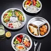 Bandeja de fast food de aço inoxidável 304 para refeitório, prato dividido para estudantes e crianças do jardim de infância, prato retangular comercial para adultos