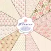 12 Hojas/Paquete Blanco Rosa Rosa Niebla Matutina Serie Jardín Ins Floral Día de la Madre Base para Diario Material de Papel DIY Transfronterizo