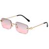 Nuevas Gafas de Sol Poligonales Retro Sin Montura Metal Marino Gafas Personalizadas Marco Pequeño Gafas de Sol de Moda Marea Transfronteriza